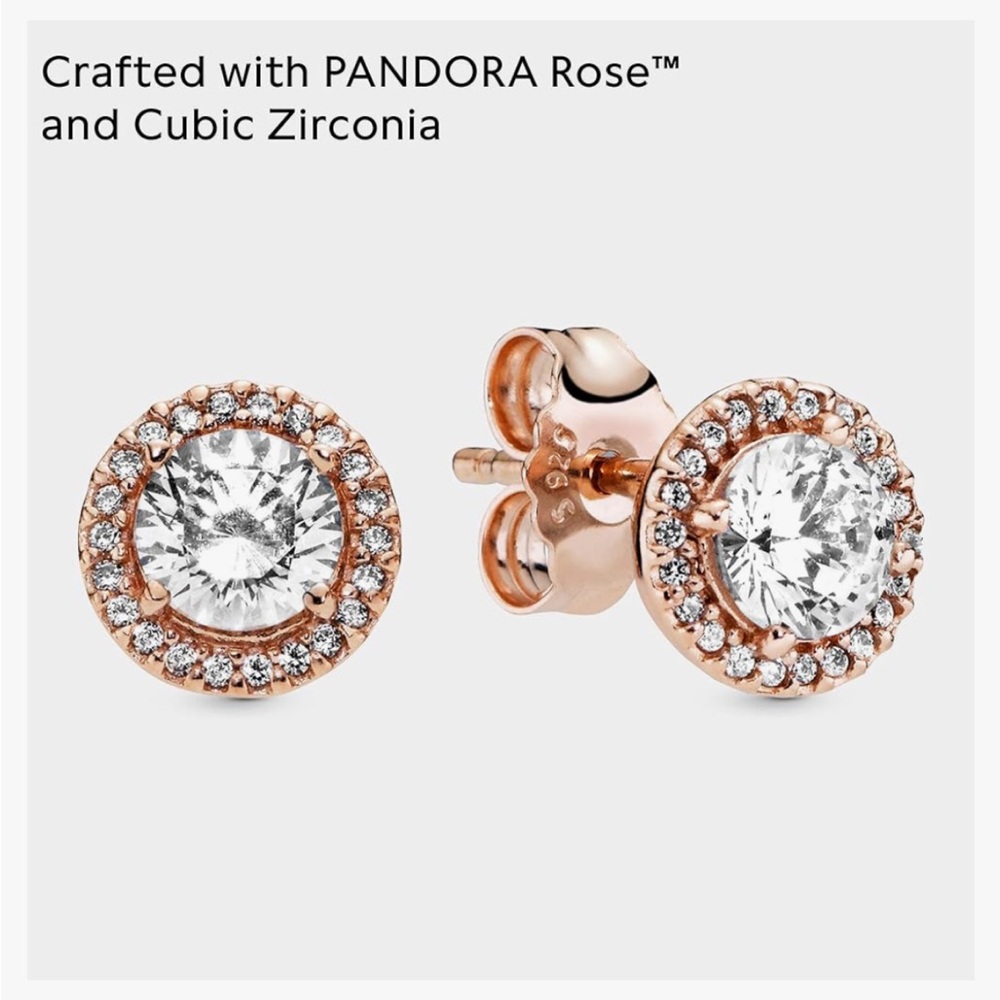 Pandora Rose Gold Earrings & Necklace Set